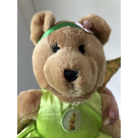 Toys R Us Disney Teddy Bear Tinkerbell Peter Pan 2008 Fairy Wing Green Dress - Picture 6 of 6